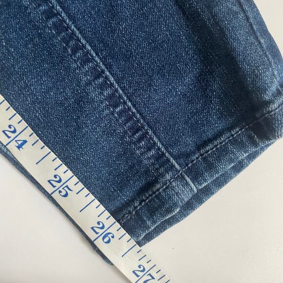 Guess Womens Denim Jumpsuit Overalls Size 27  Button Front Dark Wash Adjustable - Picture 9 of 11